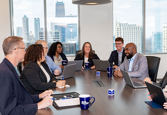 Group meeting in conference room